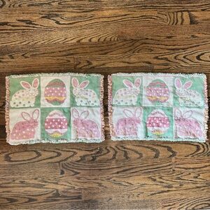 Vintage Easter Bunny Woven Placemats collectible - set of 2 placemats coquette